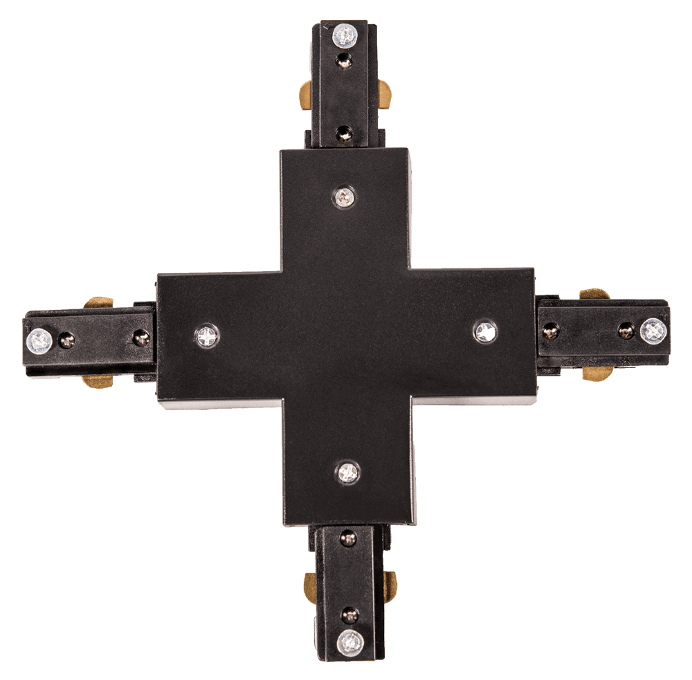 Mufă îmbinare CRUCE șină negru NV-3105.15