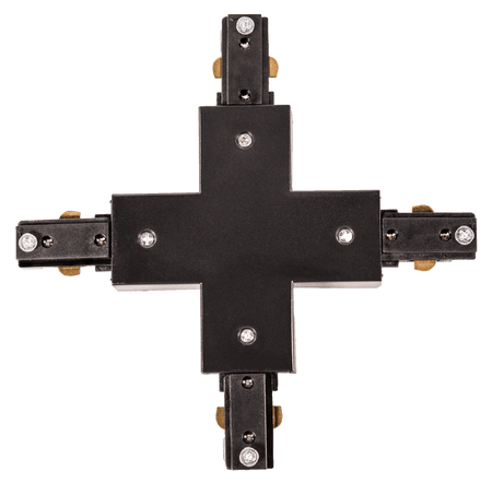 Mufă îmbinare CRUCE șină negru NV-3105.15