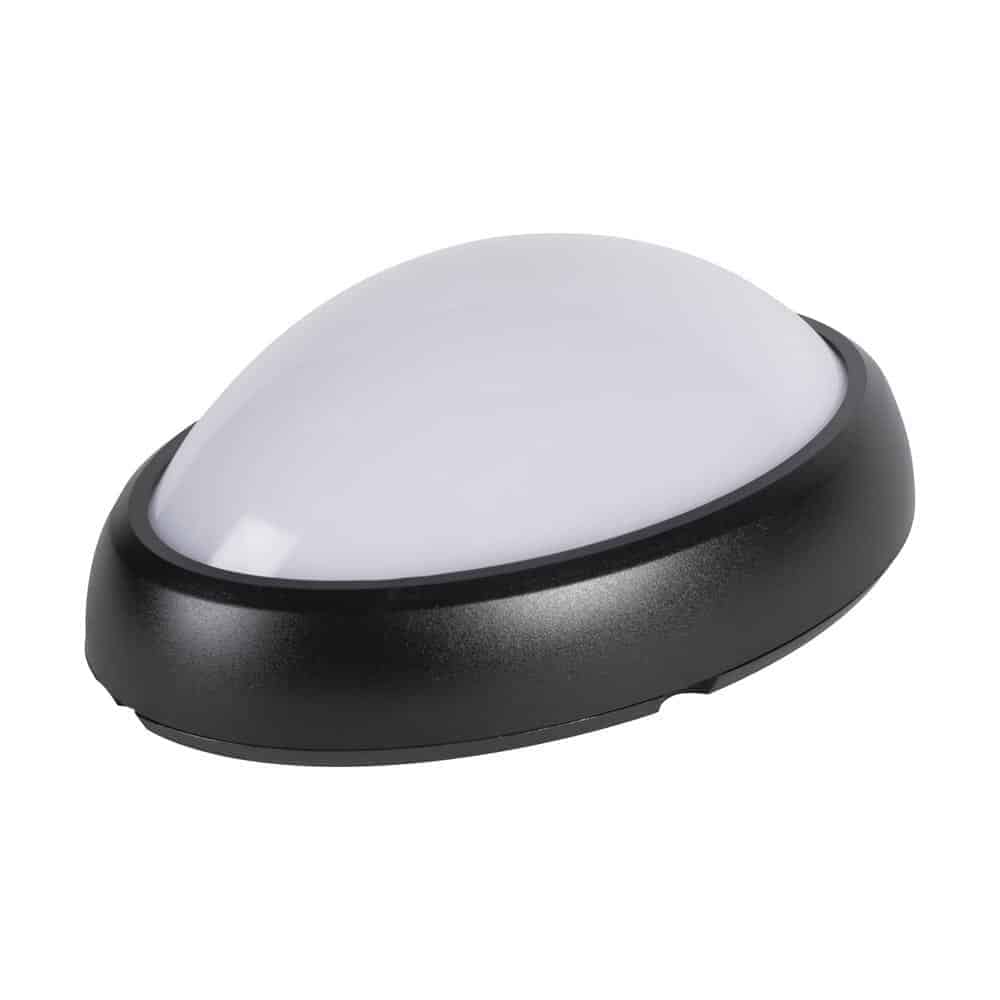 Lampă BAT ovală LED 12W IP65 WW negru NV-3201.1