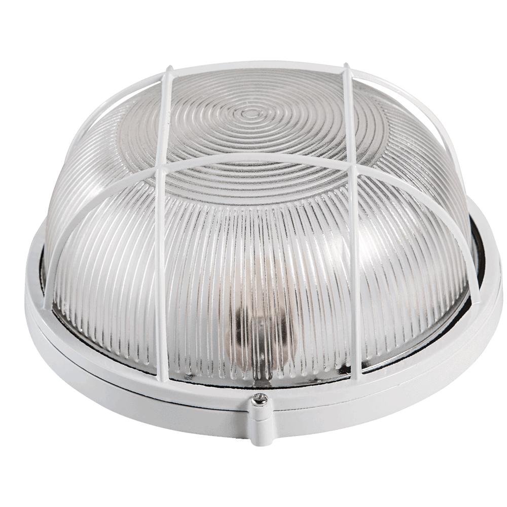 Lampă BAT grilă E27 100W transparentarent alb NV-320
