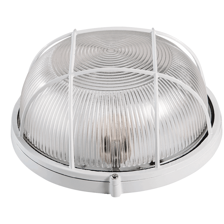 Lampă BAT grilă E27 100W transparentarent alb NV-320