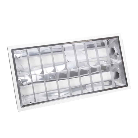 Corp iluminat încastrat 2x18W parabolic 295x595, Novelite