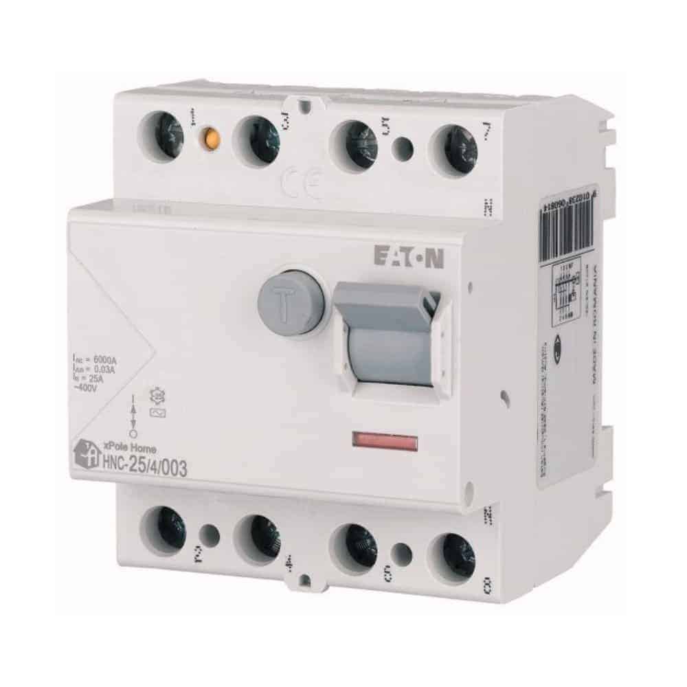 Întrerupător diferențial 25A 4P 6kA 30mA, Eaton Xpole HNC