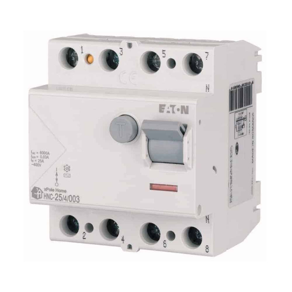 Întrerupător diferențial 25A 4P 6kA 30mA, Eaton Xpole HNC