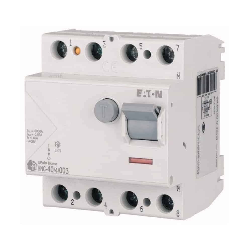 Întrerupător diferențial 40A 4P 6kA 30mA, Eaton Xpole HNC