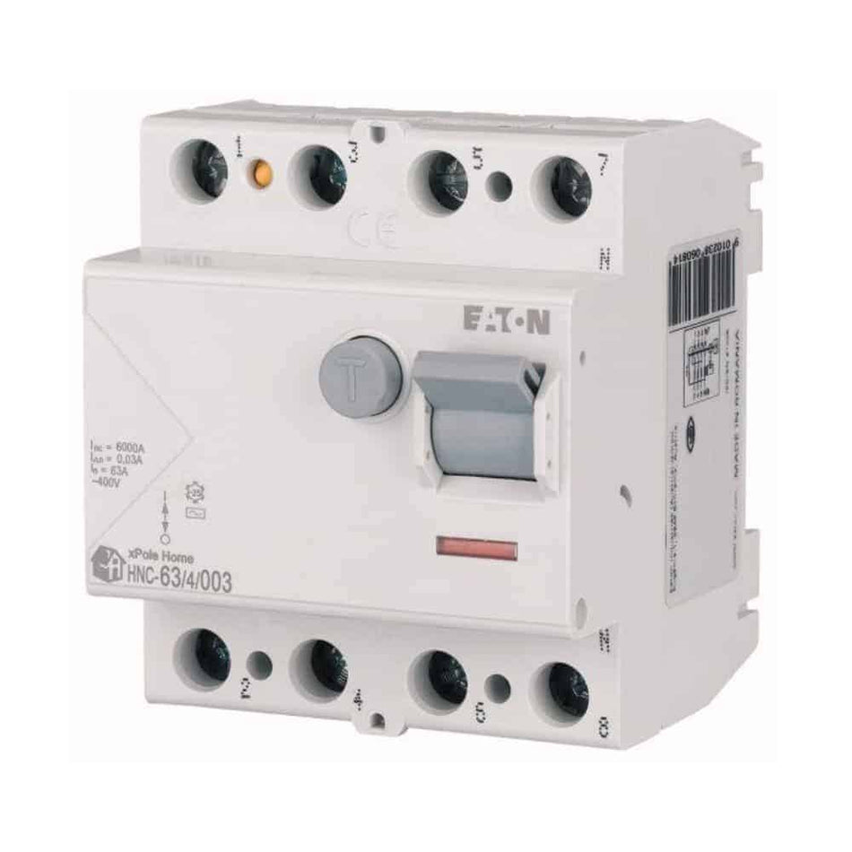 Întrerupător diferențial 63A 4P 6kA 30mA, Eaton Xpole HNC