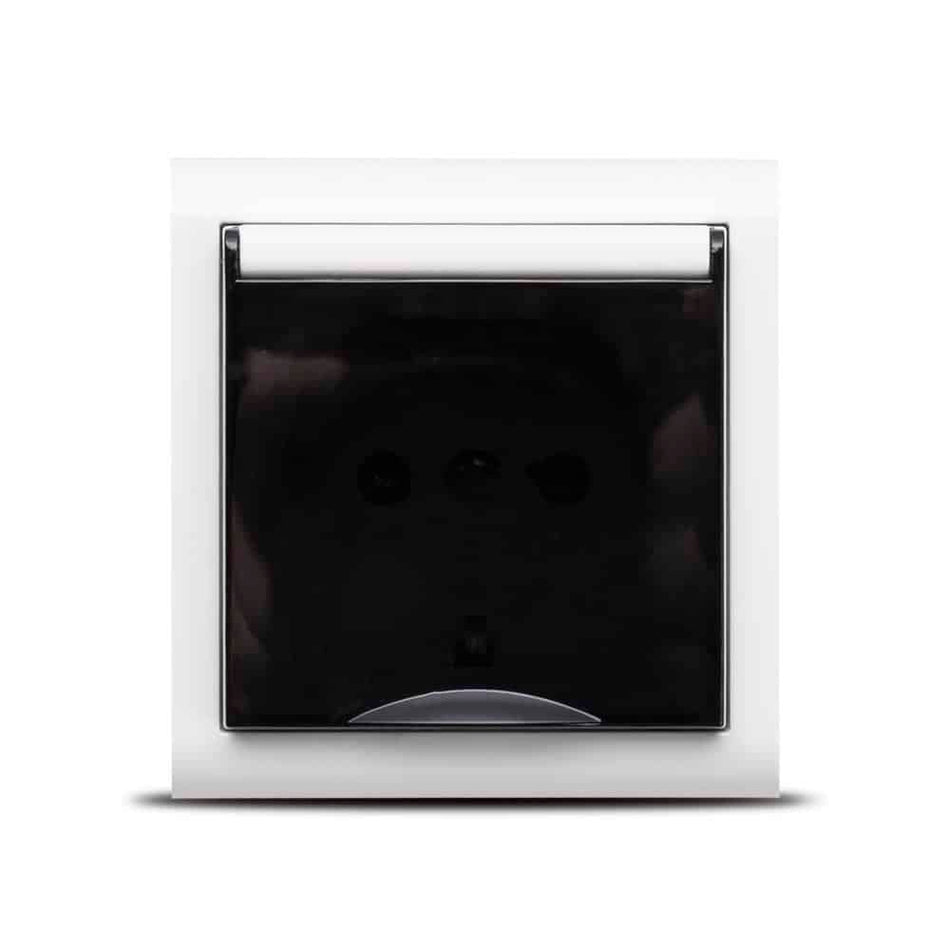 Priză CU capac PT alb