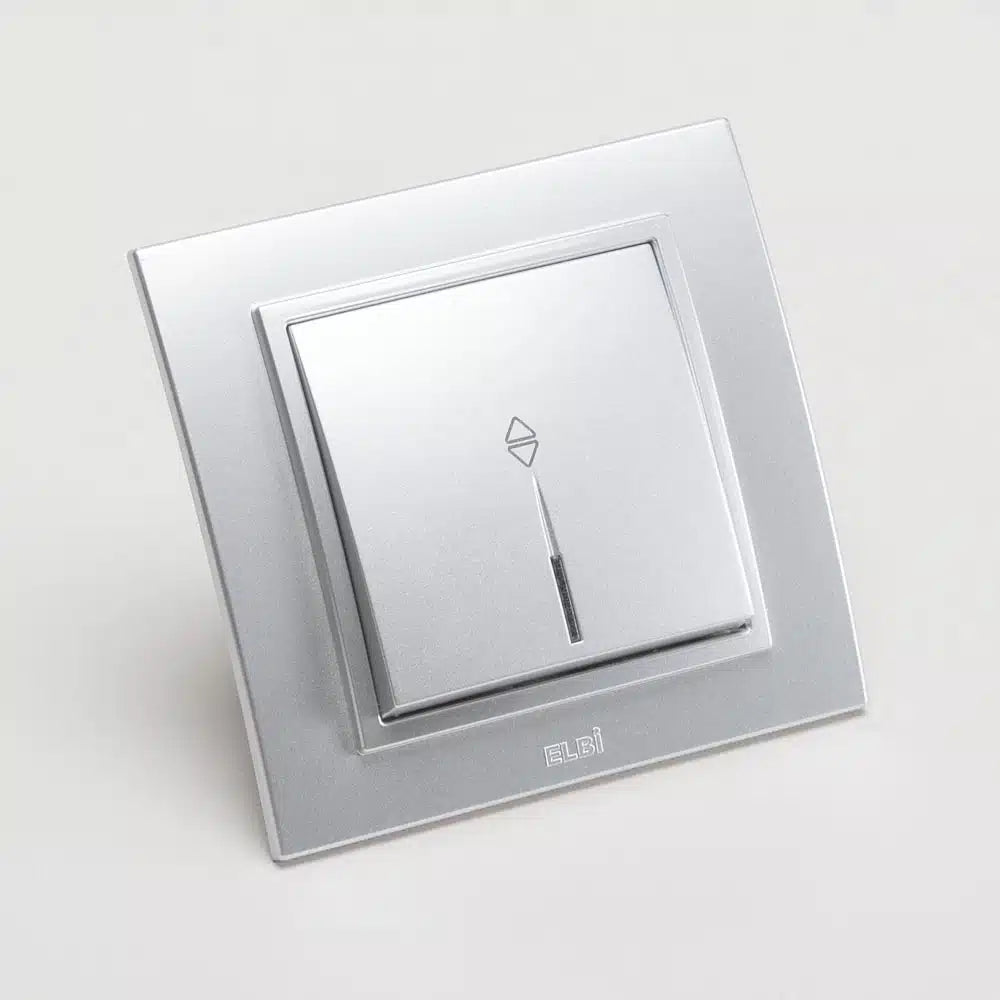 Întrerupător cap scară LED gri metalizat, ZENA