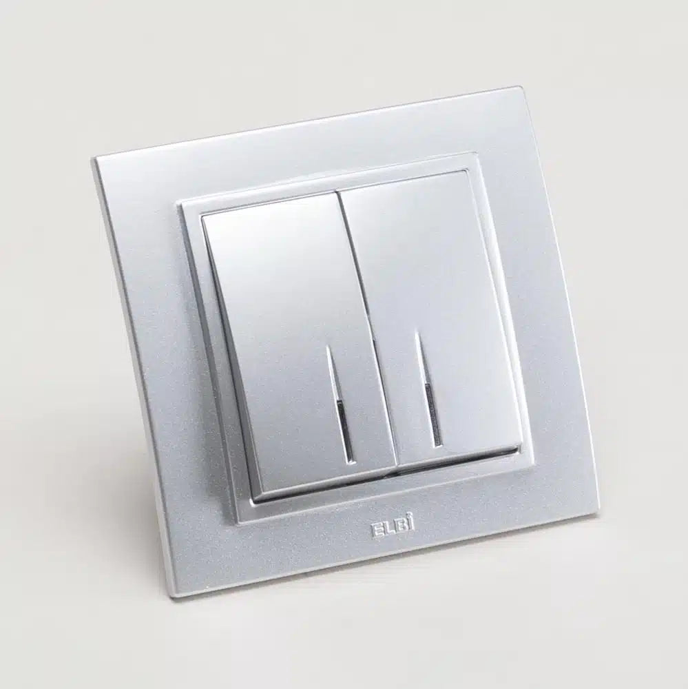 Comutator LED gri metalizat, ZENA