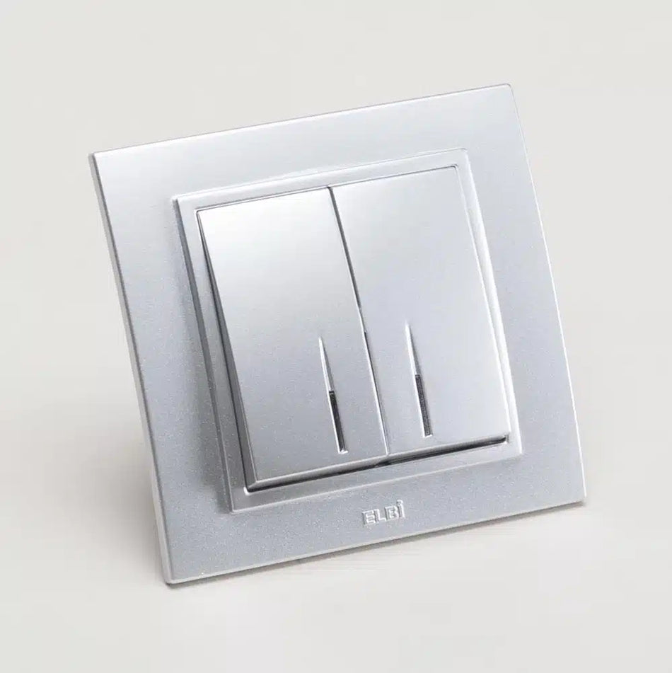 Comutator LED gri metalizat, ZENA