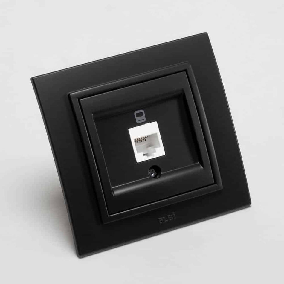 Priză UTP RJ45 CAT6e negru mat, Zena EL-BI