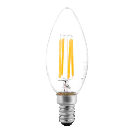 Bec LED filament lumânare 4W E14 6500K (lumină rece)
