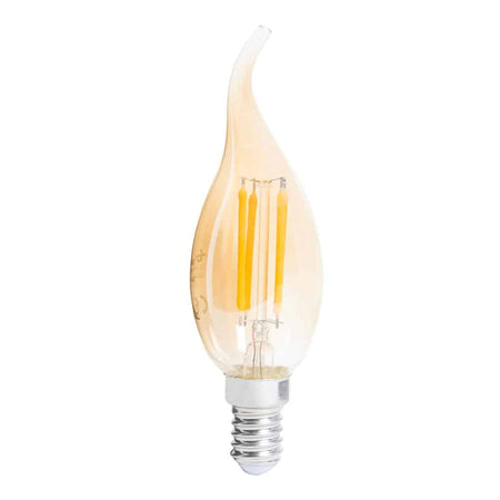 Bec LED filament flacără 4W E14 2200K (lumină caldă)
