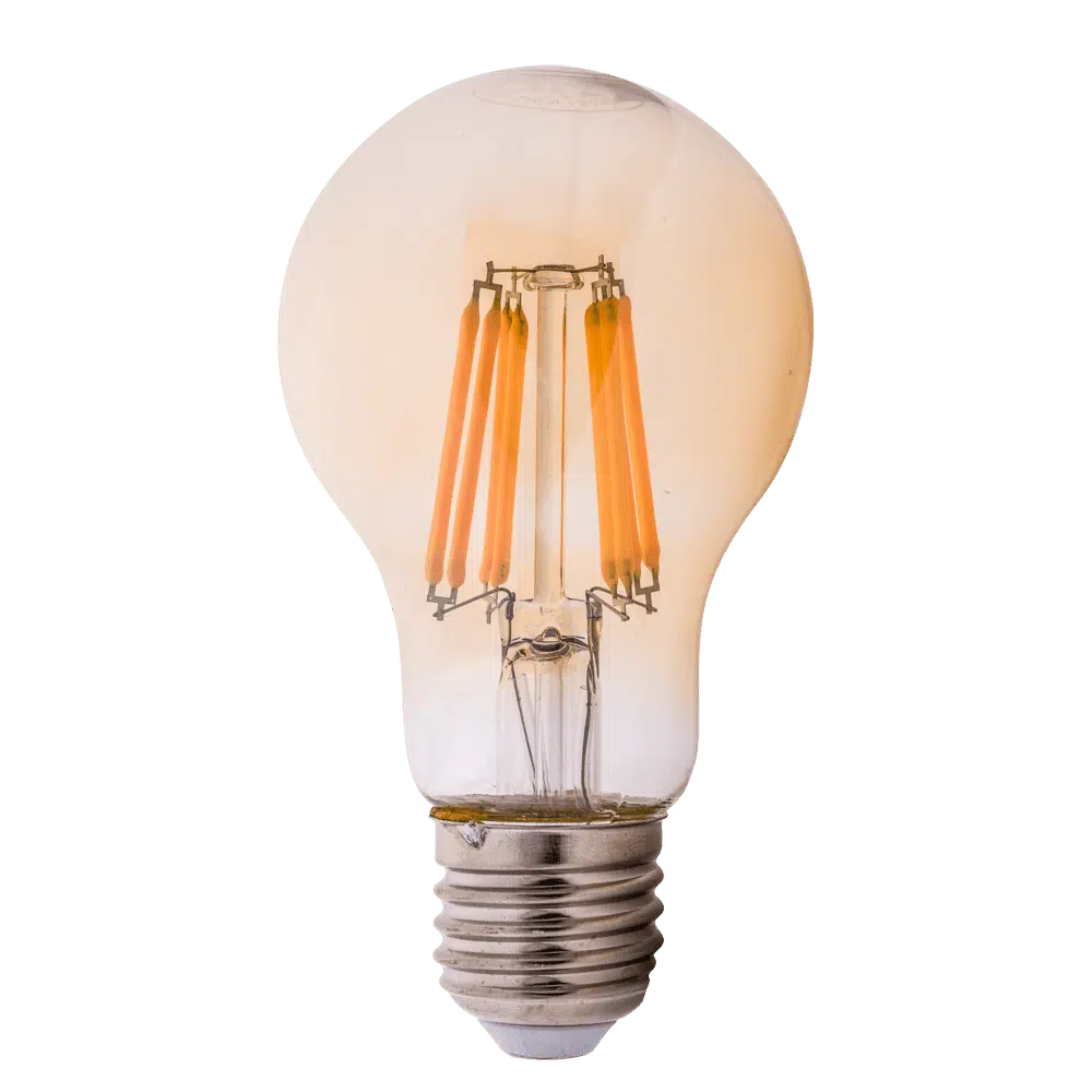 Bec LED filament auriu A60 8W E27 2200K (lumină caldă)