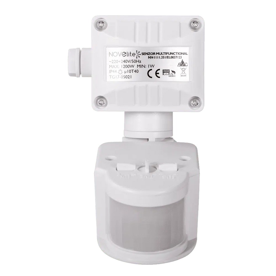 Senzor prezență IP44 180° Alb