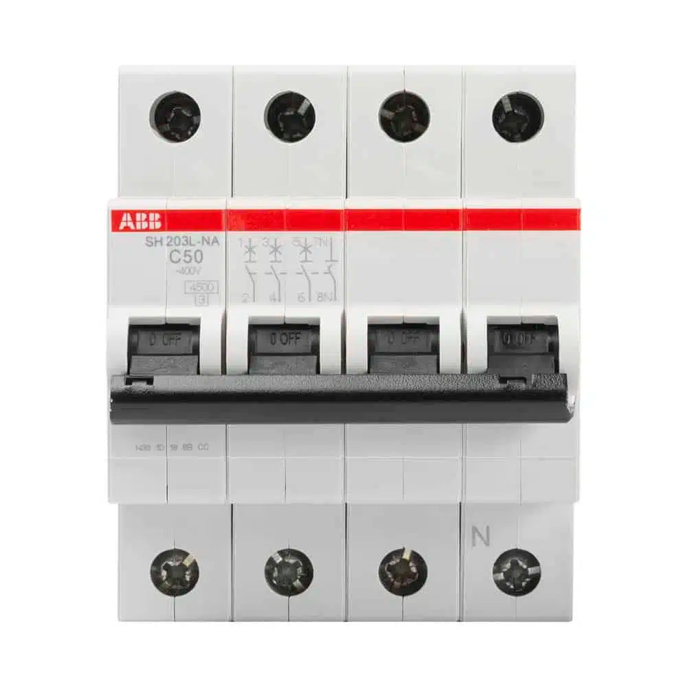 Întrerupător automat 50A 3P+N C 4.5kA, ABB SH203L-C50NA