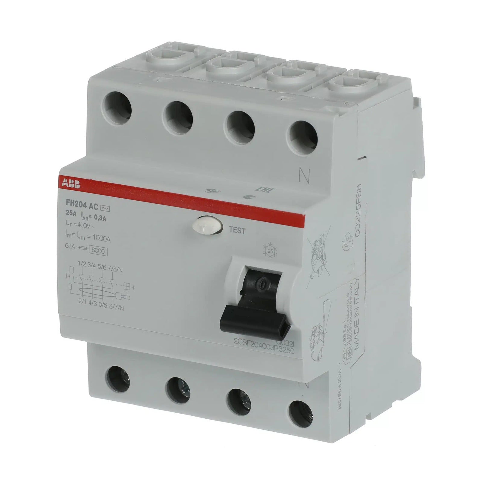 Diferențial RCCB 25A 4P 300mA, ABB FH204 AC-25/0.3
