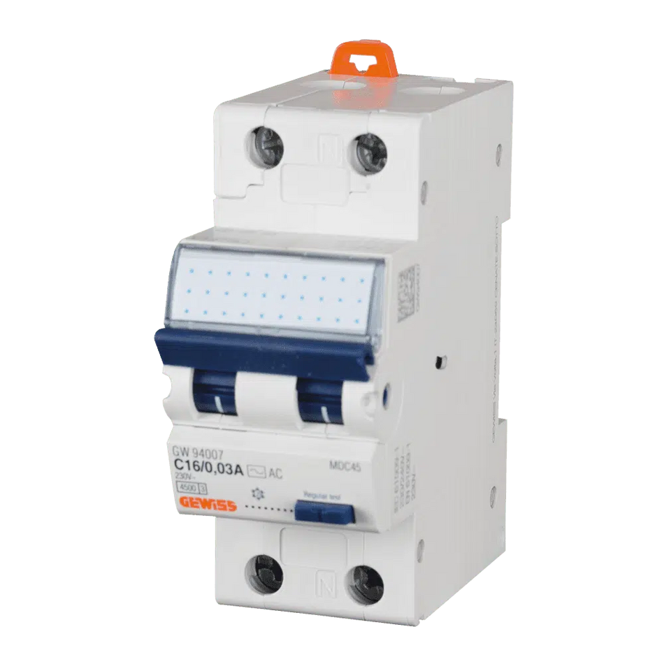 Întrerupător diferențial 25A 1P+N C 4.5KA 30mA, GW94009