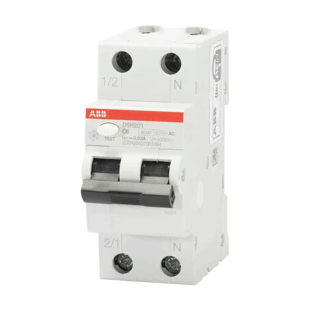 Diferențial RCBO 6A 1P+N C 6kA 30mA, ABB DSH201 C6 AC30