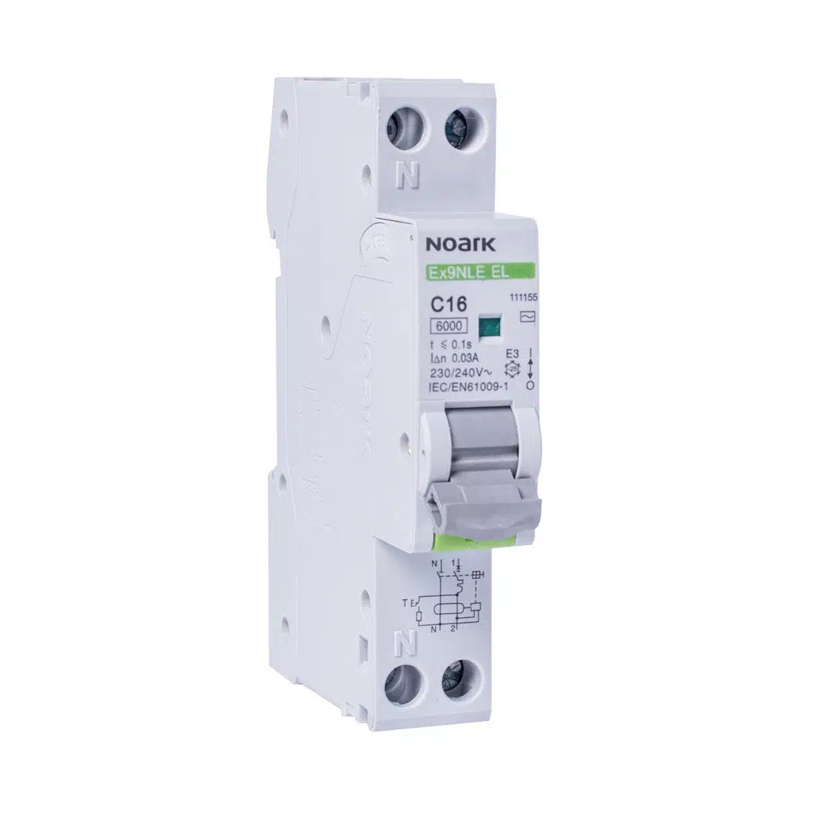Diferențial RCBO Ex9NLE EL 1PN C40 30mA EU, Noark 111159