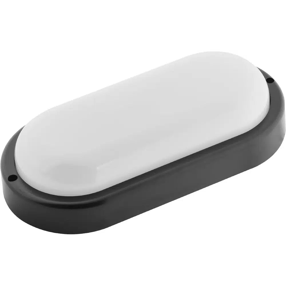 Lampă BAT LED ovală 12W 6400K IP65 negru