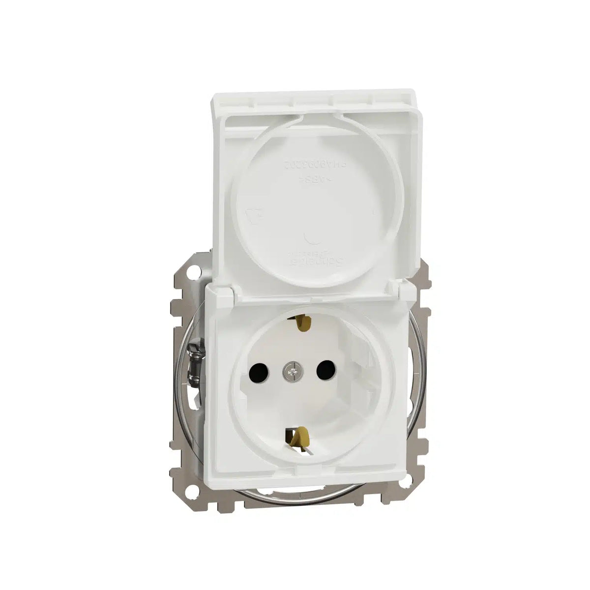 Priză schuko cu capac 2P+E cu obturatoare, SDD111023