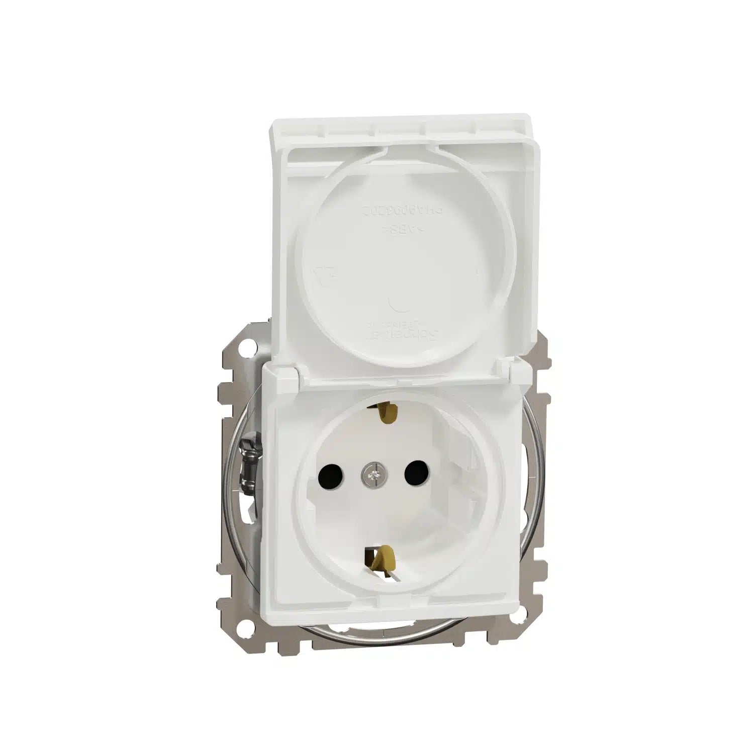 Priză schuko cu capac 2P+E cu obturatoare, SDD111023