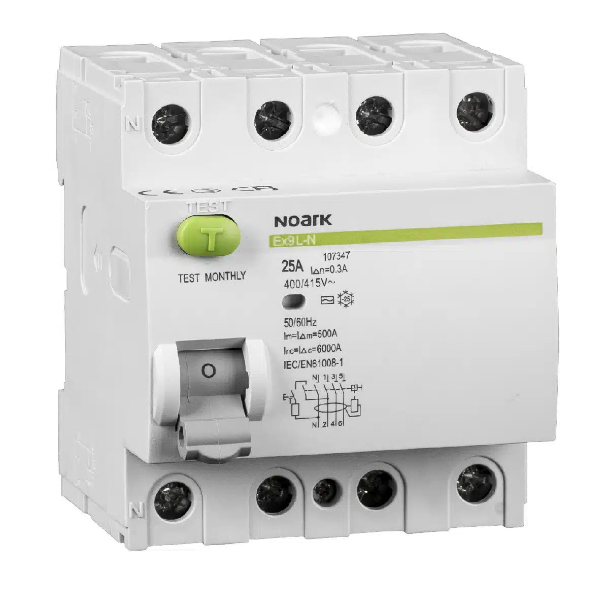 Diferențial RCCB Ex9L-N 4P 40A 100mA, Noark 108336