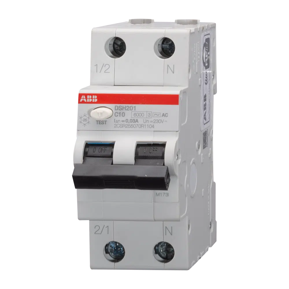 Diferențial RCBO 10A 1P+N C 6KA 30mA, ABB DSH201 C10 AC30