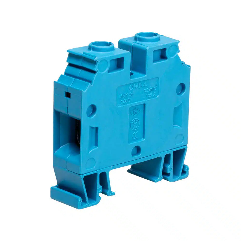 Clemă șină DIN MRK 35mm2 albastru