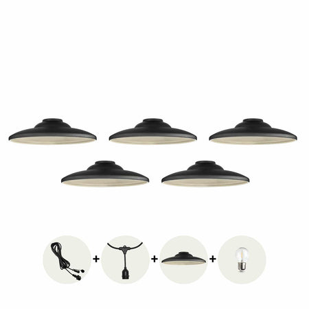 Abajur negru LS M2 pentru ghirlanda CRETA-5 buc, Kobi