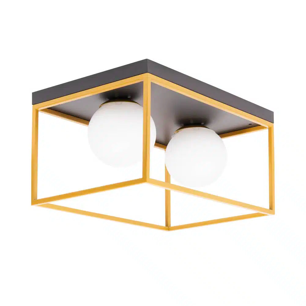Lustră 2xE27 IP20 negru+auriu Luma, Erste