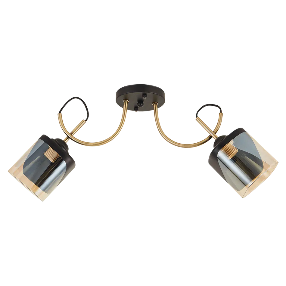 Lustră 2xE27 IP20 negru+auriu Smoky, Erste