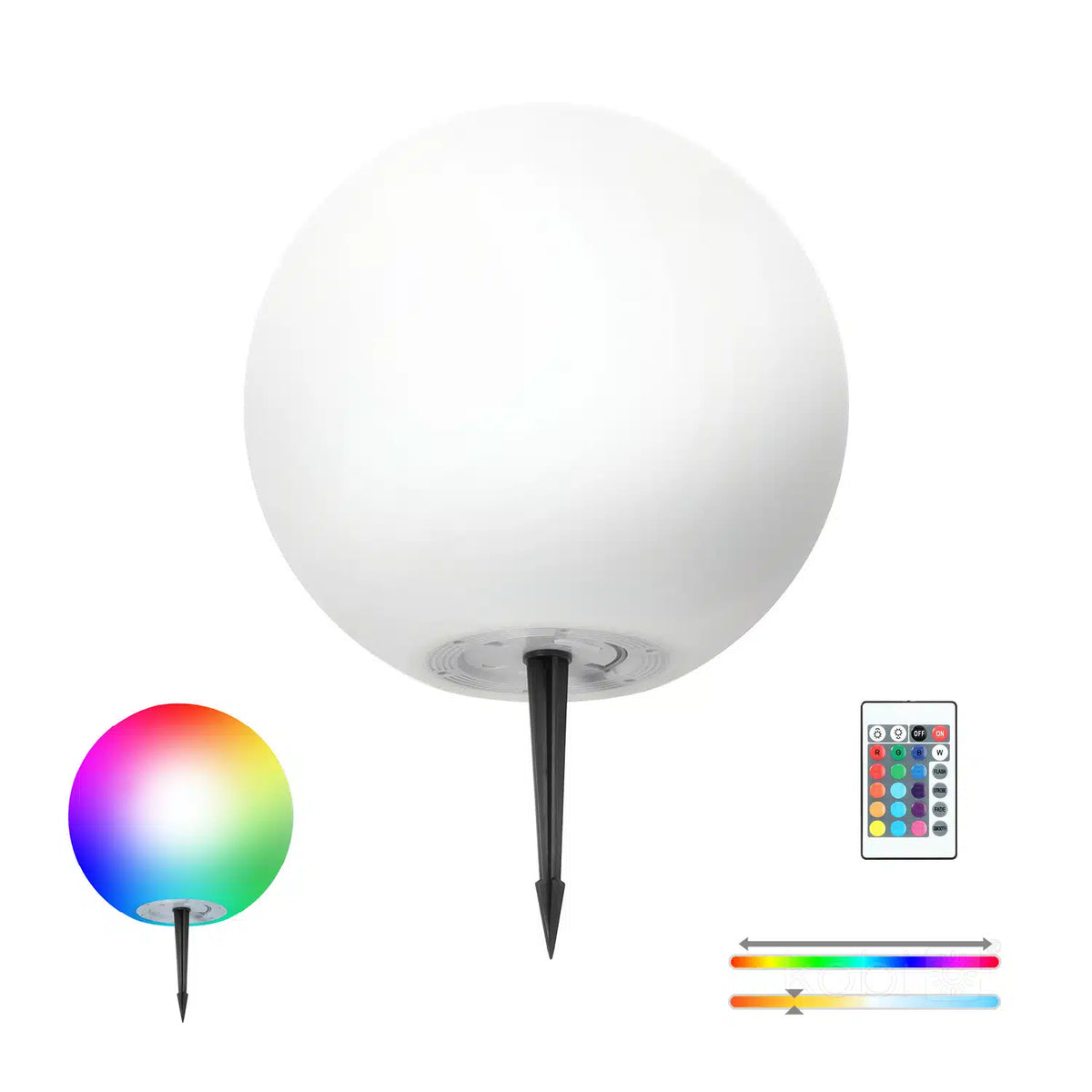 Glob grădină LED 30cm 5W 3000K-RGB, Kobi