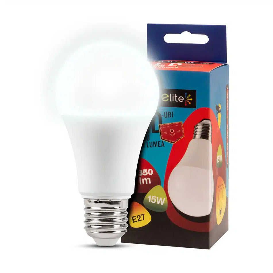 Bec LED 15W A60 E27 6400K (lumină rece), Novelite