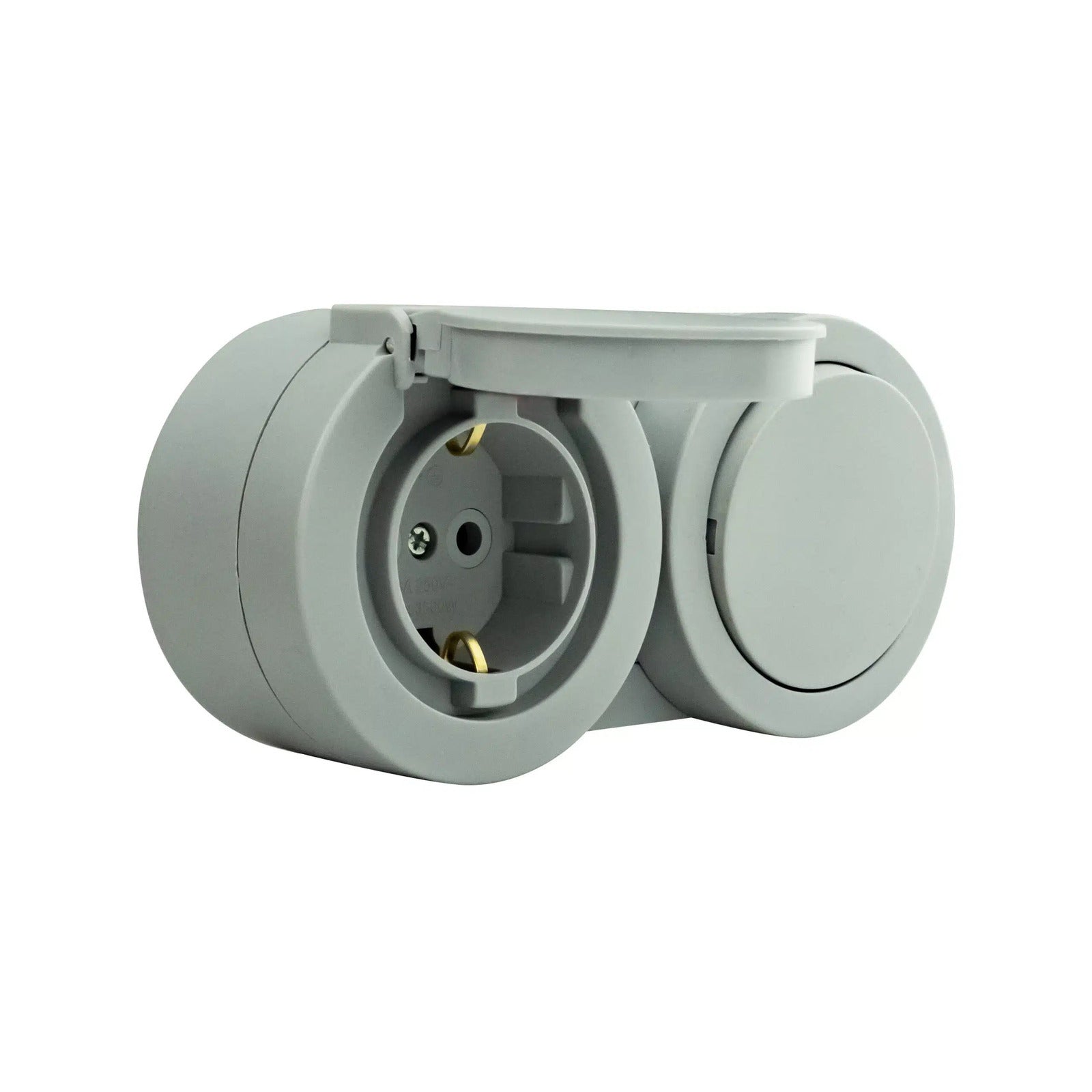 Modul PT întrerupător+priză cu CP IP54 xOne gri, Ovivo
