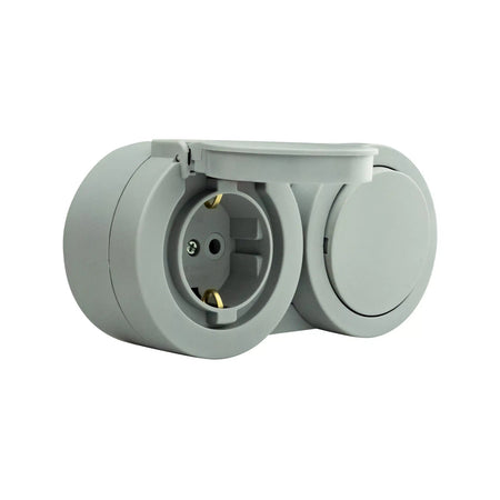 Modul PT întrerupător+priză cu CP IP54 xOne gri, Ovivo