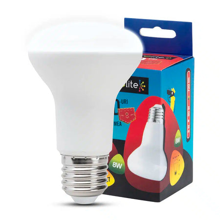 Bec LED spot R63 8W E27 6400K (lumină rece), Novelite