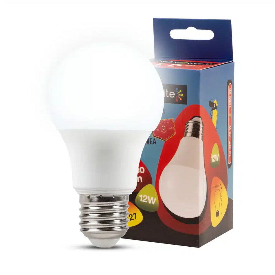 Bec LED 12W A60 E27 4000K (lumină neutră), Novelite