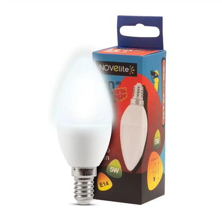 Bec lumânare LED 5W E14 6400K (lumină rece), Novelite