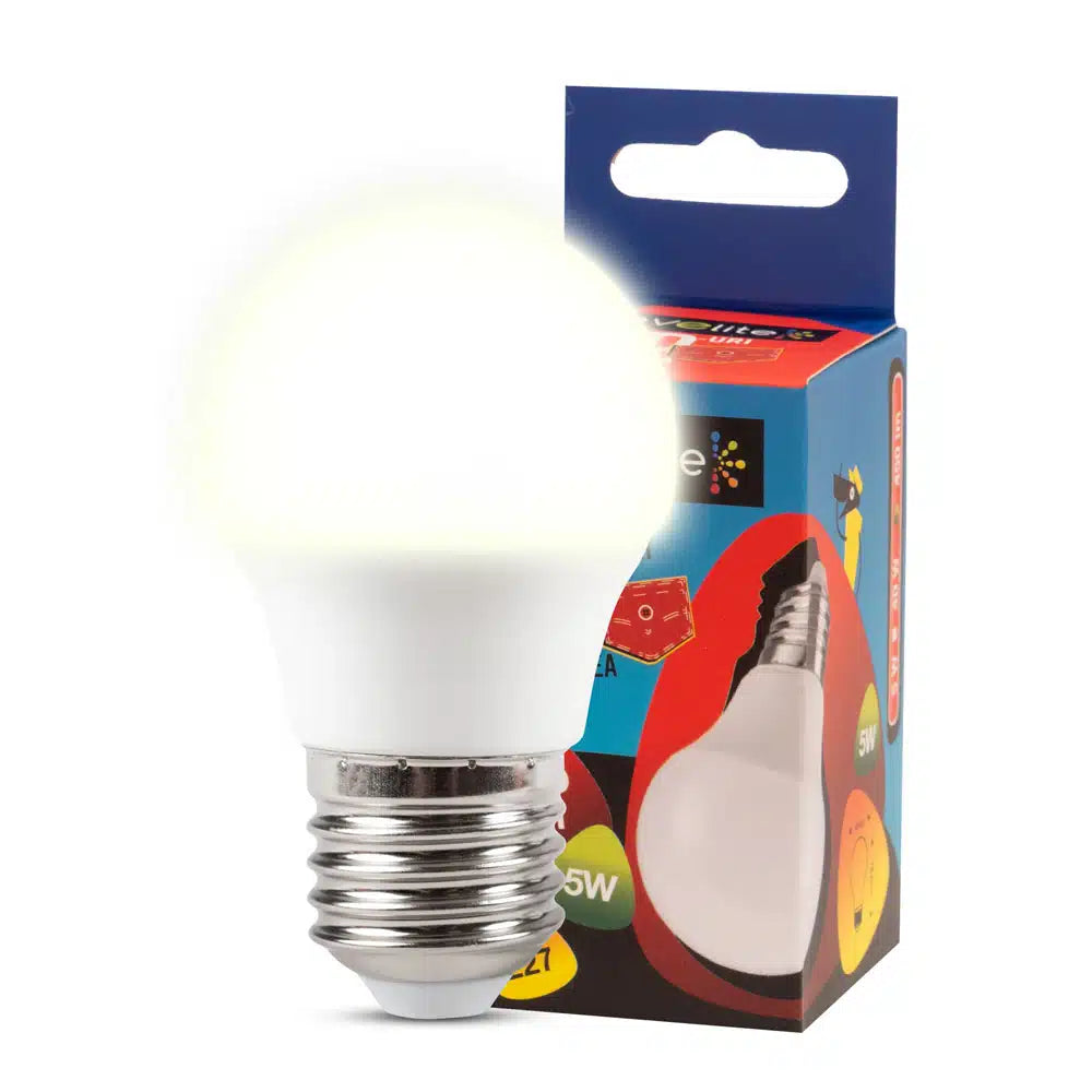 Bec sferic LED 5W E27 3000K (lumină caldă), Novelite