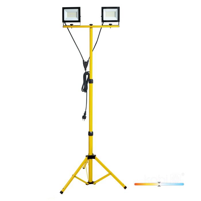 Trepied cu proiectoare LED 2x50W TIGRA, Kobi