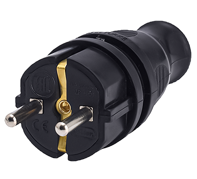 Stecher cauciuc IP44 negru, Bylion