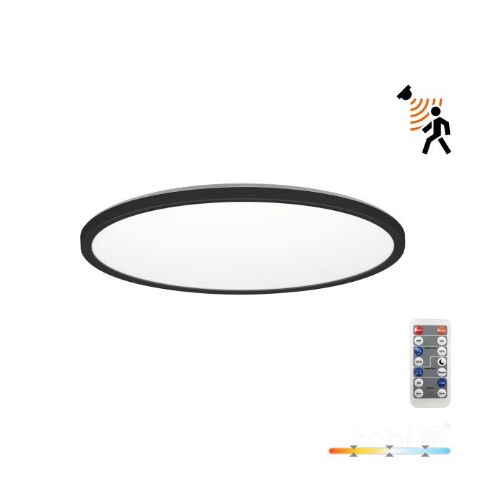 Plafonieră LED 24W 3CCT LX IP54 negru NIVERA CIRCLE, Kobi