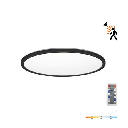Plafonieră LED 24W 3CCT LX IP54 negru NIVERA CIRCLE, Kobi