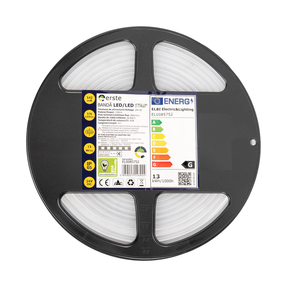 Banda LED COB 13W/m RGB 24V IP65 5m, Erste