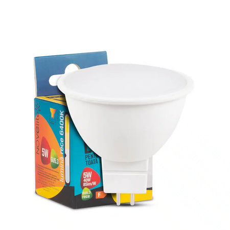 Bec LED spot MR16, putere: 5W, 6400K (lumină rece)