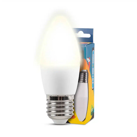 Bec LED, lumânare, putere: 5W, E27, 3000K (lumină caldă)
