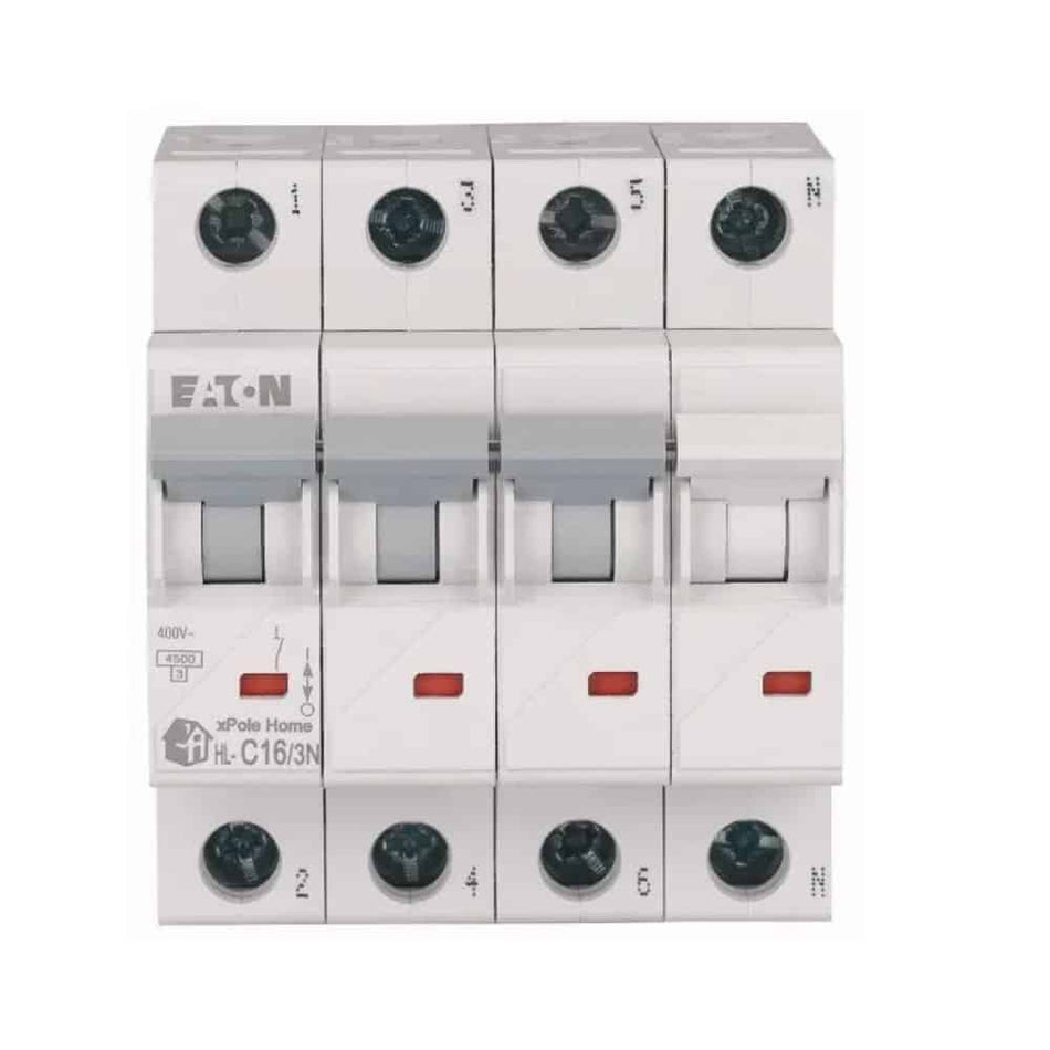 Siguranță automată 16A 3PN C 4.5kA, Eaton HL-C16/3N