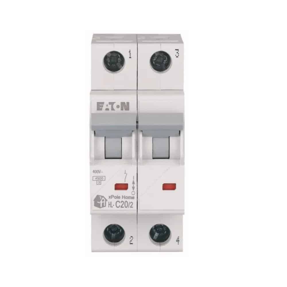 Siguranță automată 20A 2P C 4.5kA, Eaton HL-C20/2